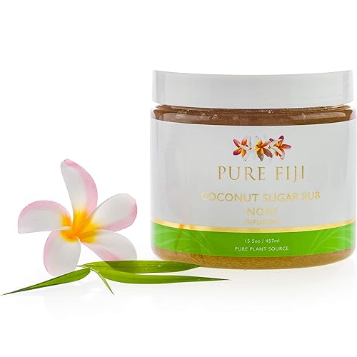 Miniatura 1 de Pure Fiji Exfoliante corporal de azúcar de coco, exfoliante corporal de origen natural para suavizar y suavizar la piel, exfoliante orgánico de