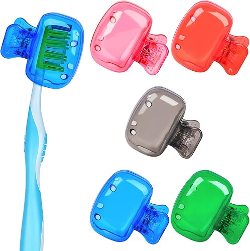 Miniatura 7 de Paquete de 5 fundas para cabeza de cepillo de dientes de viaje, protector de cepillo de dientes, funda protectora de plástico para viajes