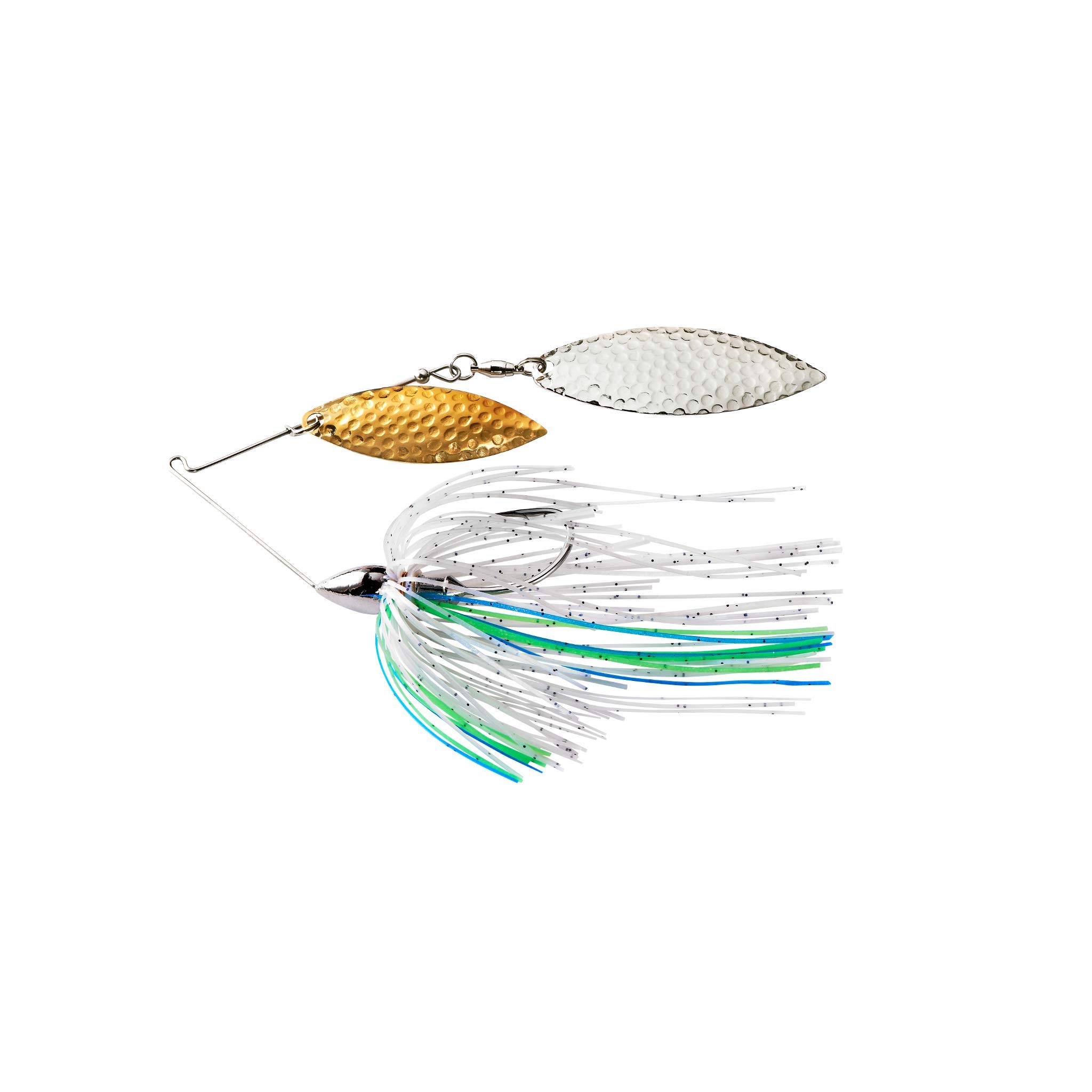War Eagle Custom Lures Nickel Frame Hammered Double Willow Spinnerbait Blue Herring Skirt 1/2 oz.