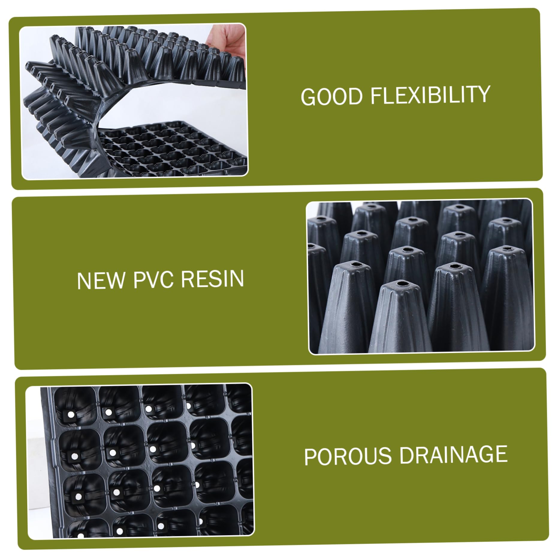 Plateaux de semis (Lot de 20) Plateaux semis Extra-Profonds à 50 alvéoles conteneurs Germination en Plastique Robuste pour serres Jardins et Agriculture Urbaine.