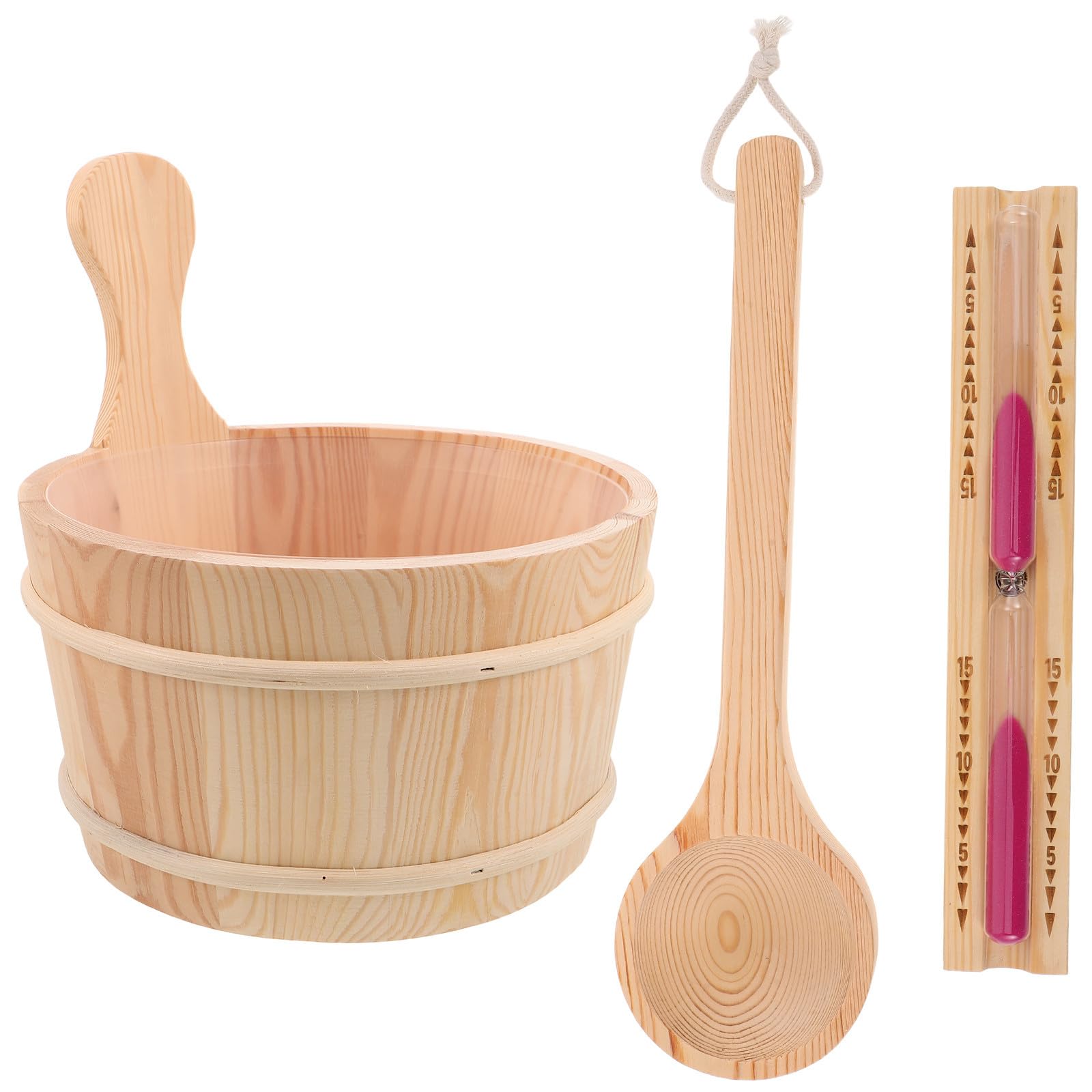 Zerodeko Seau de Sauna en Bois 4l avec Poignée Ergonomique