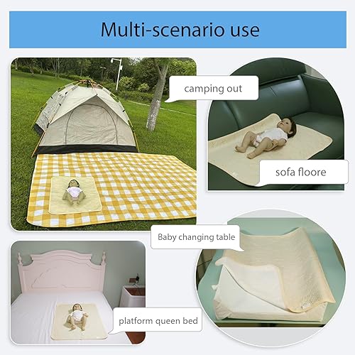 Miniatura 6 de Cambiador de pañales portátil para bebé, kit de cambiador de pañales grande impermeable (lavable y reutilizable), artículos esenciales para bebés