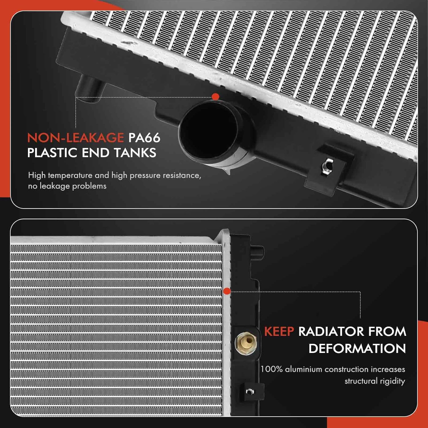 A-Premium Engine Coolant Radiator Assembly with Transmission Oil Cooler Compatible with Mazda 6 2011 2012 2013 L4 2.5L, Automatic or Manual Transmission