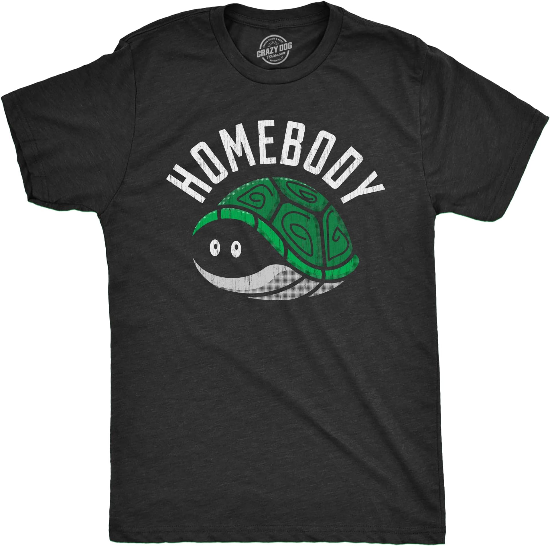 Crazy Dog T-ShirtsMens Homebody T Shirt Funny Introverted Turtle Shell Joke Tee for Guys