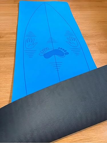 Miniatura 5 de Alfombrilla profesional de entrenamiento de postura de surf, azul, superficie antideslizante con guías de alineación para un posicionamiento