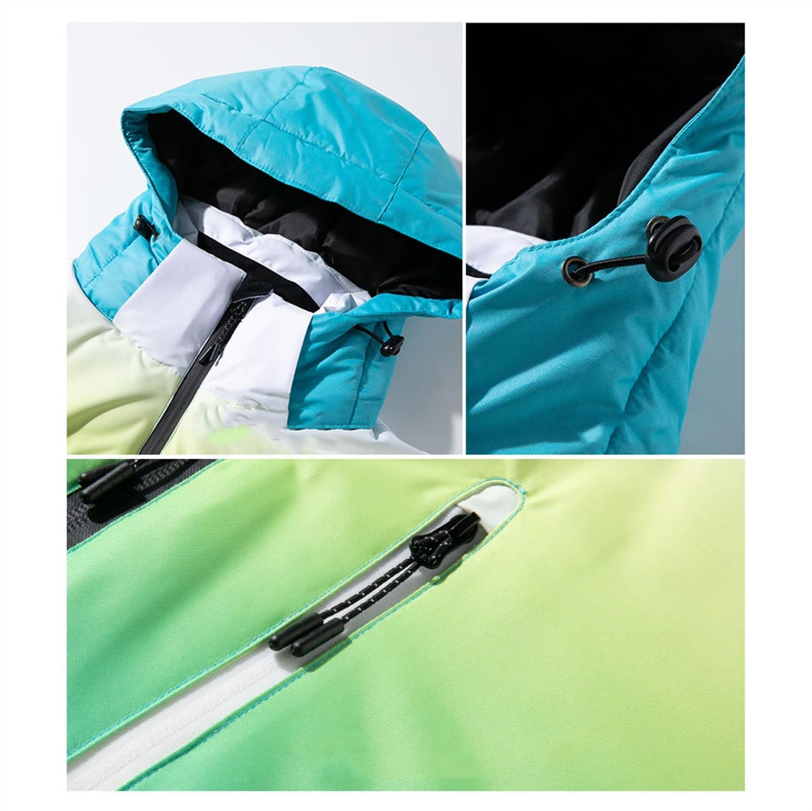 Yytcsjz Set Di Tute Da Sci Per Adulti, Set Giacca E Pantaloni Da Sci Antivento Impermeabili Caldi Con Cappuccio In Colori Sfumati Da Uomo, Set Di Tute Da Sci Resistenti All'usura Avventure