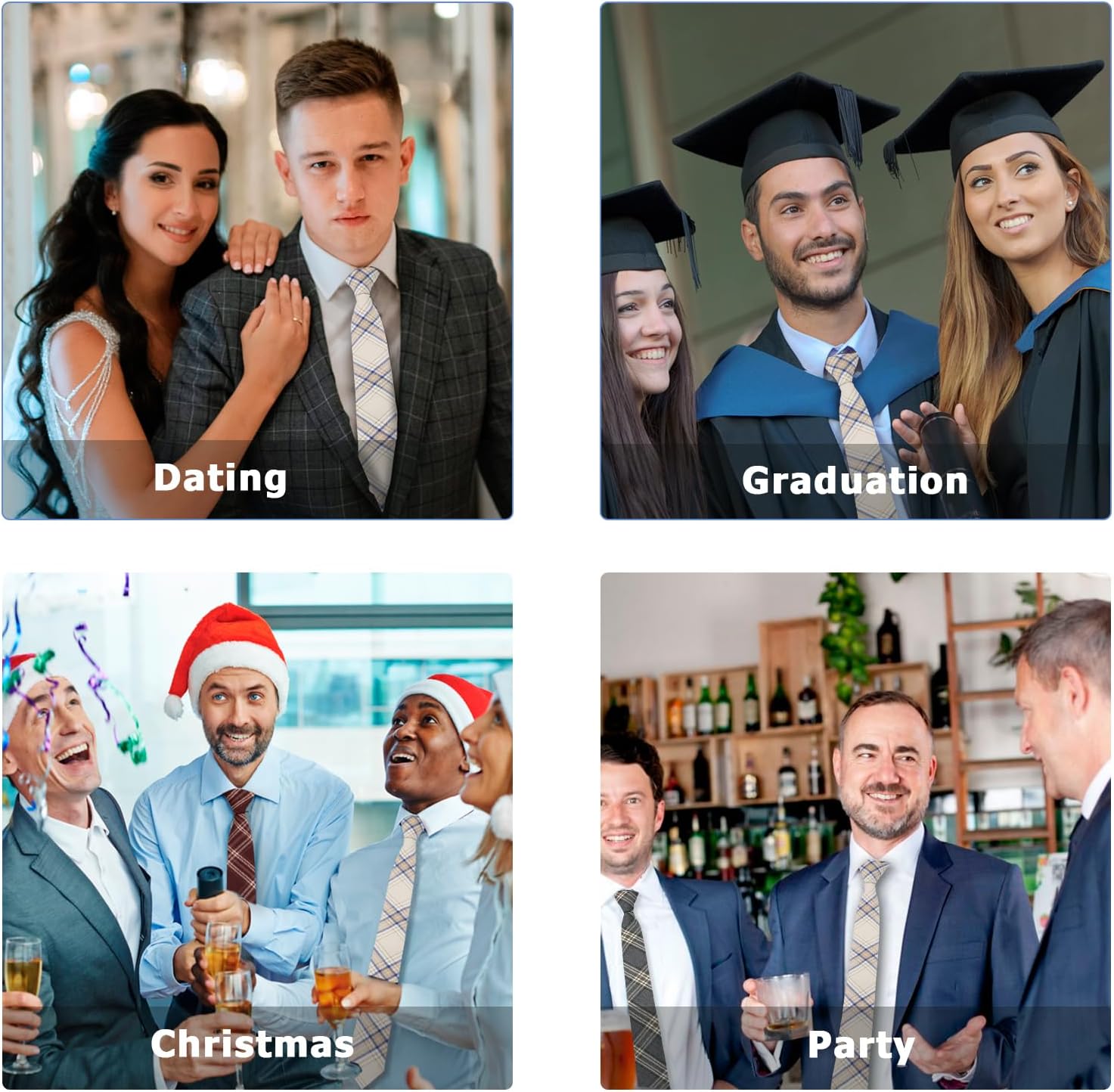 Plaid Ties for Men, 2.36" Mens Skinny Tie Striped Necktie for Office Wedding Party School Formal Casual - Image 5