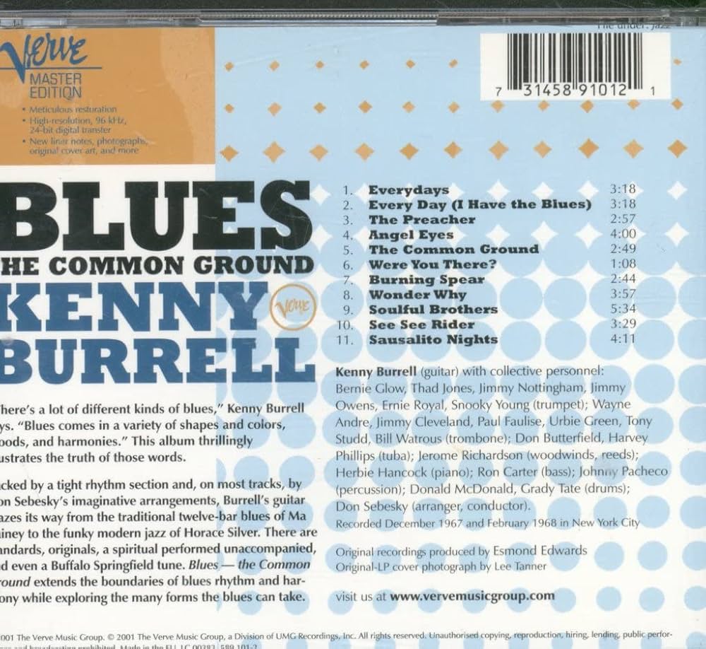 ★ＵＳオリジナル盤シュリンク付★『ザ・コモン・グラウンド』ケニー・バレルＬＰ Kenny Burrell / Blue -The Common Ground(LP) / Verve 1968 US