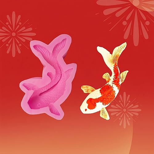 Pequeños moldes de silicona para dulces de chocolate para decoración de pasteles de arcilla polimérica, moldes de pescado Koi, moldes de resina epoxi