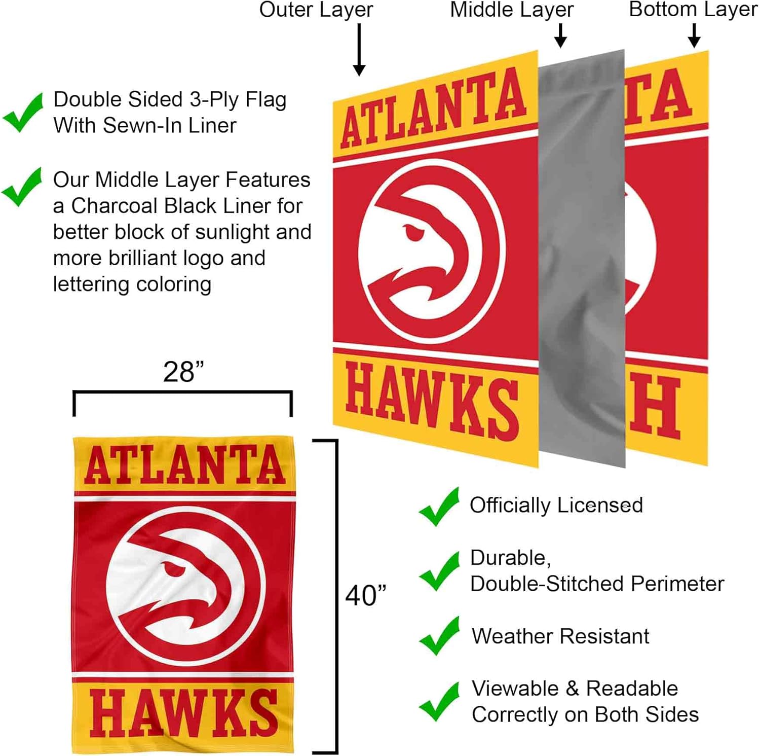 Atlanta Hawks Double Sided House Banner Flag - Image 3
