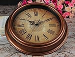 Topkey 12 Inch Wall Clock Silent Non-Ticking Vintage Roman Numerals Round Wall Clocks for Living Room Kitchen Bedroom Home Office (Battery Not Included) - Bronze