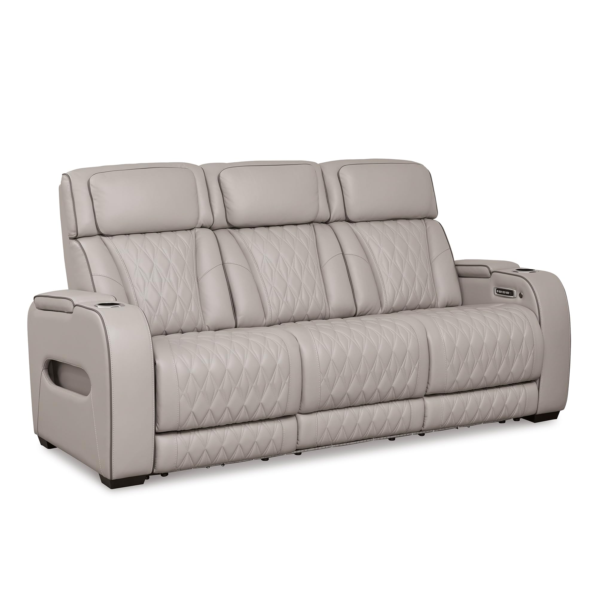 Photo 1 of *** ITEM IS XL ON A PALLET BRING BIG TRUCK**Signature Design by Ashley Boyington Contemporary Leather Match Power Reclining Sofa with USB Charging Ports, LED Lights and Adjustable Headrest, Light Gray
