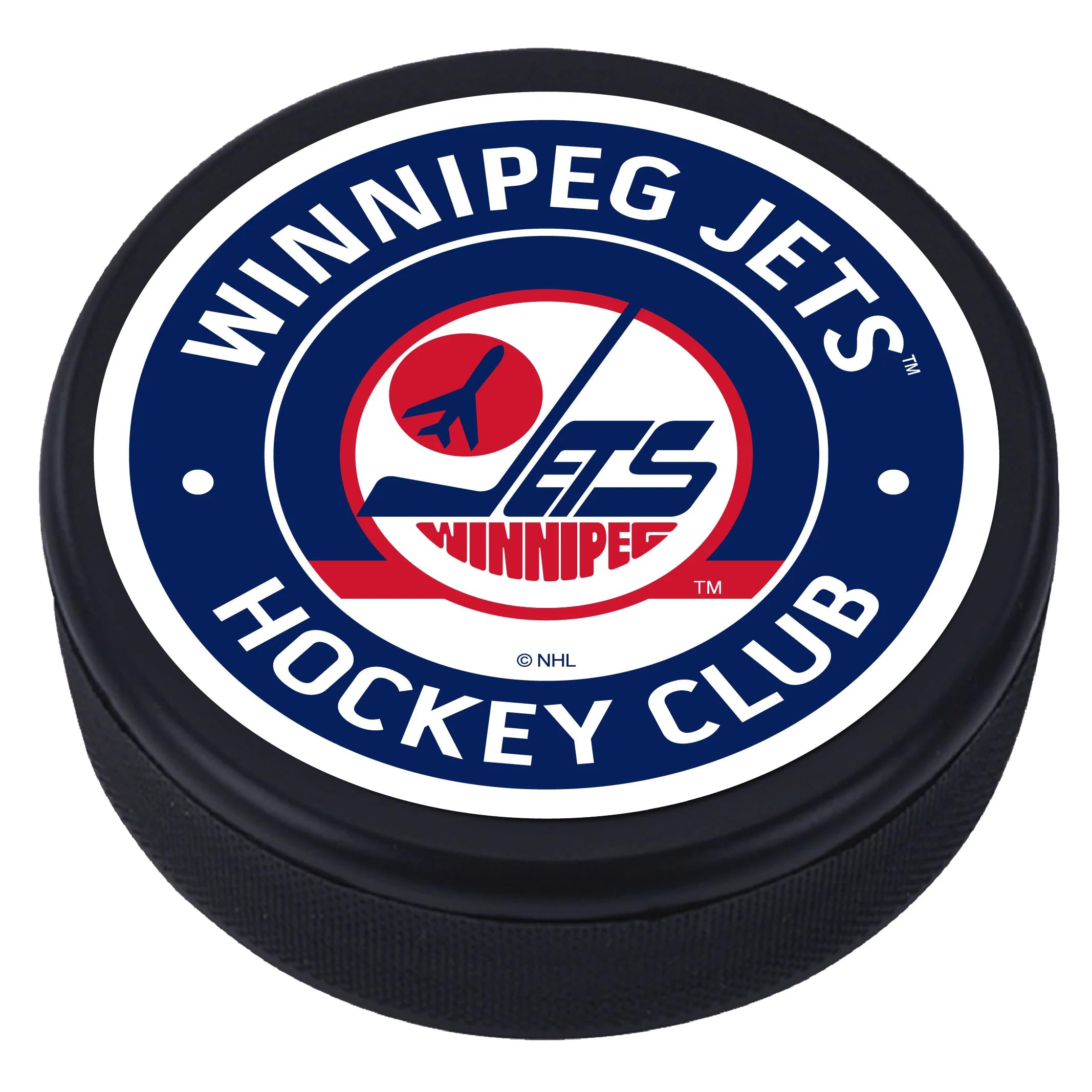 Sports Decor Winnipeg Jets Vintage Striped Textured Puck