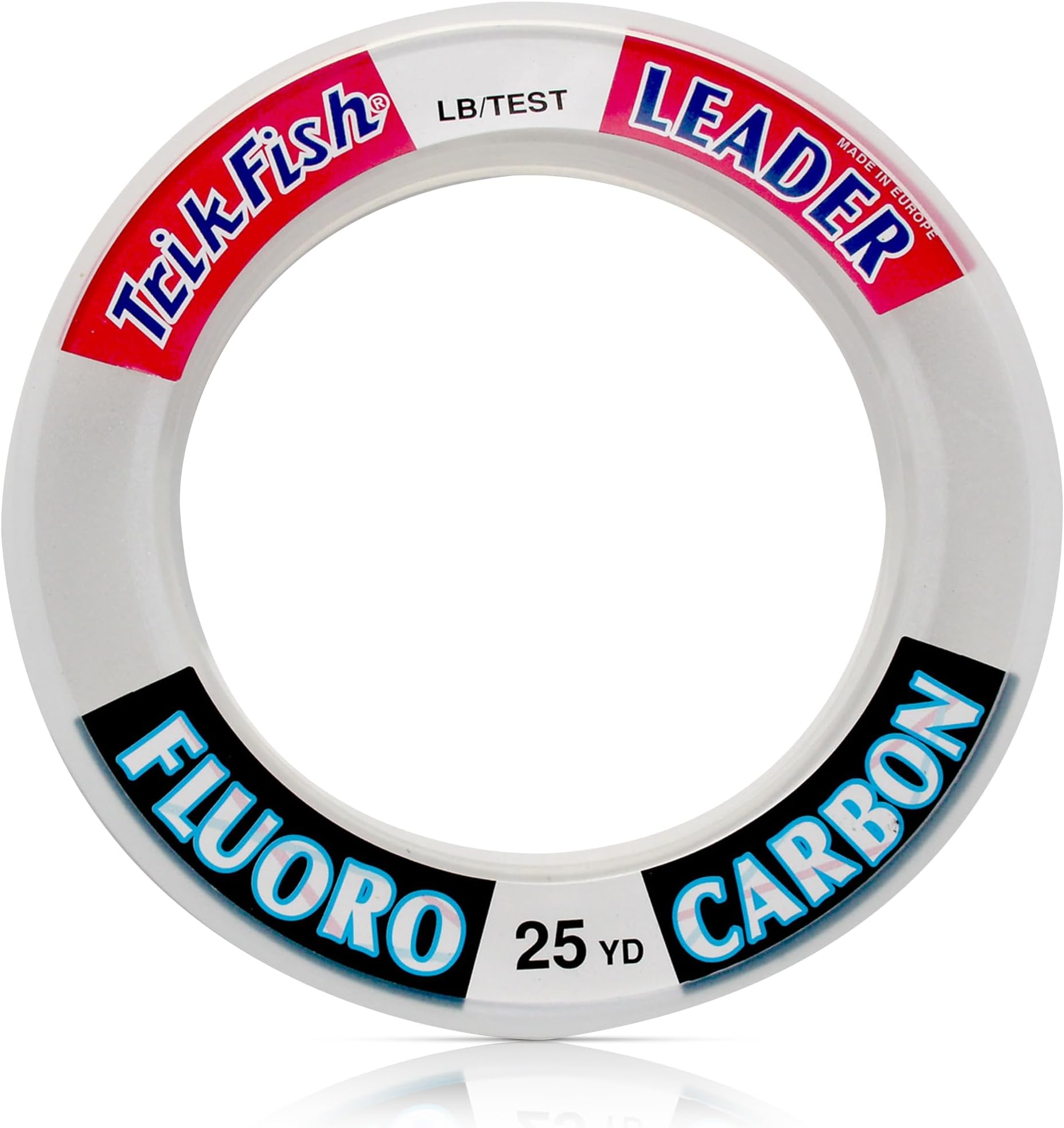 TrikFish Fluorocarbon Leader Fishing Line - Trik Fish Leader Material - Saltwater & Freshwater Fishing Line - Clear, Virtually Invisible - High Strength & Abrasion Resistance - 15-100 Lb Test Spool