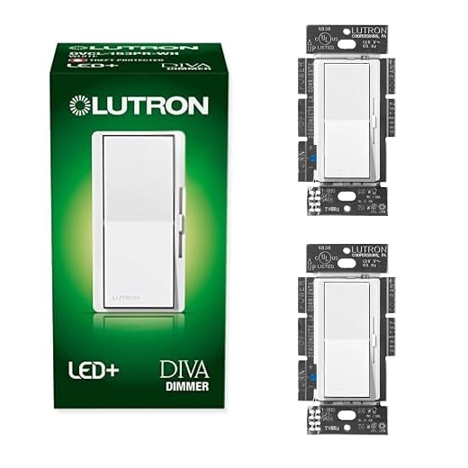 Lutron Diva LED+ Dimmer Light Switch for Dimmable LED, Halogen, and Incandescent Bulbs, 150 Watt, Single-Pole or 3-Way, DVCL-153P-WH, White (2-Pack)