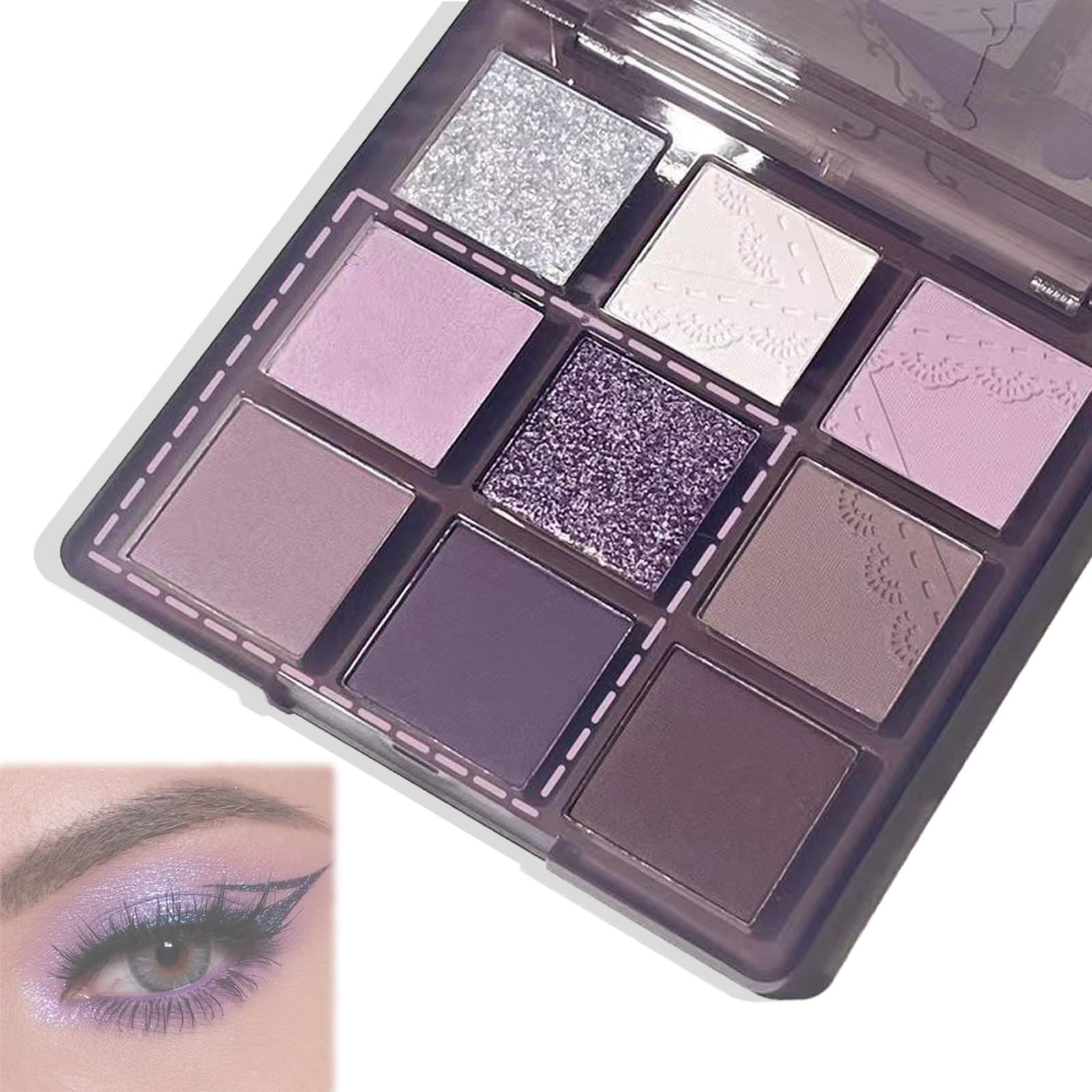 Azonee Eyeshadow Palette Matte Glitter Purple Eye Shadow Pallets Highly Pigmented Long Lasting Dream Purple Eyeshadow Make-Up Palettes Waterproof Blendable Purple Giltter Eyeshadow for Girl Women
