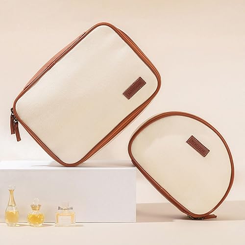 Miniatura 5 de Bolsa de maquillaje para cosméticos, portátil, práctica bolsa organizadora de viaje, estilo retro, bolsa de cosméticos de lona para mujeres y niñas,