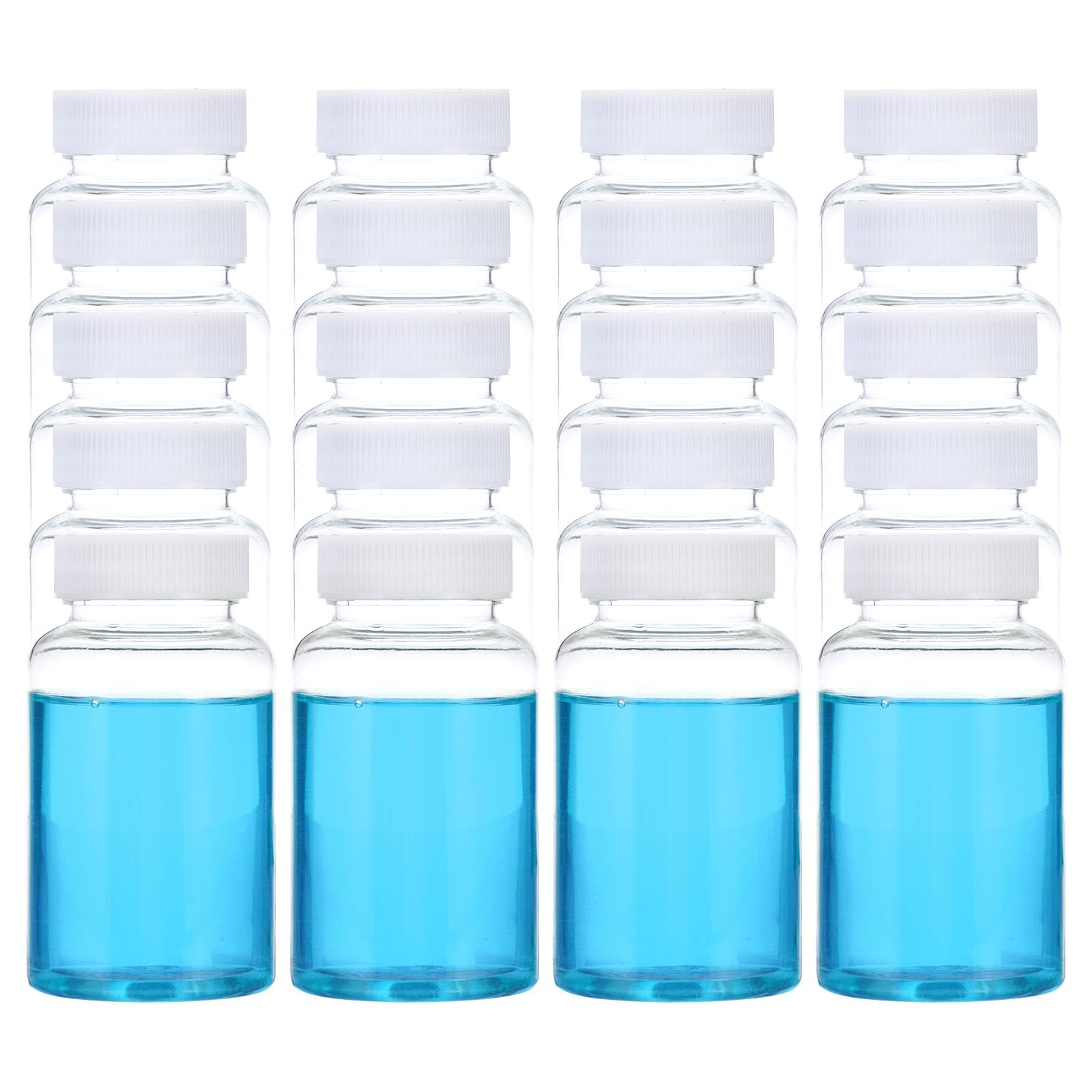 PATIKIL 20pz 200ml Bottiglie per Reagenti, Bottiglie Tonde a Bocca Larga con Tappo Vite per Conservazione Acqua Laboratorio Reagenti Liquidi Campioni Solidi, Trasparenti