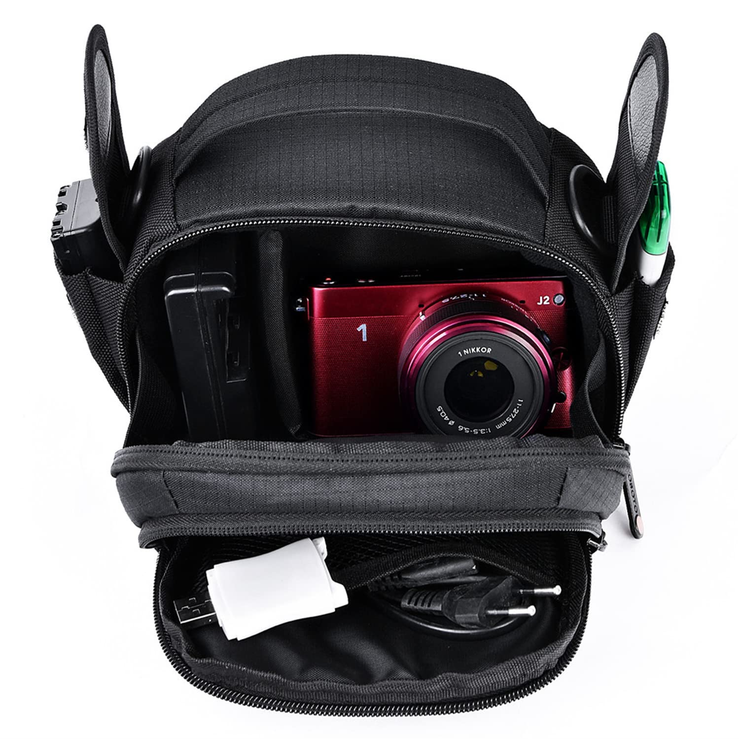 Sacoche Fosoto pour caméscope Handycam Panasonic et Sony, Noir