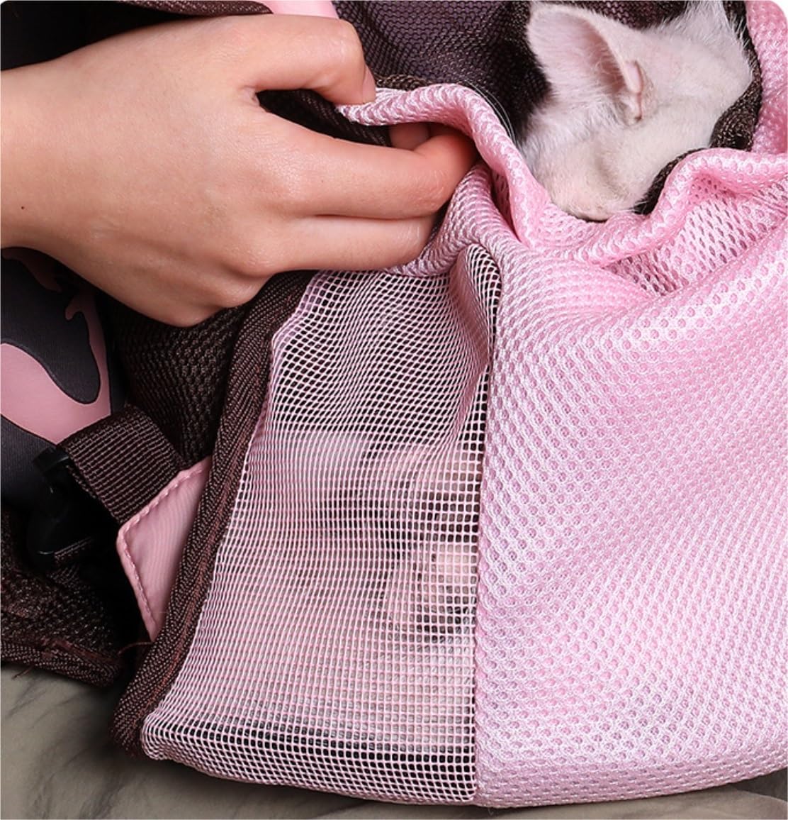Transportín Gato Mochila para Gatos Frontal para Al Aire Libre Ajustable para Pequeños Plegable De Viaje Portátil Perros Pequeños