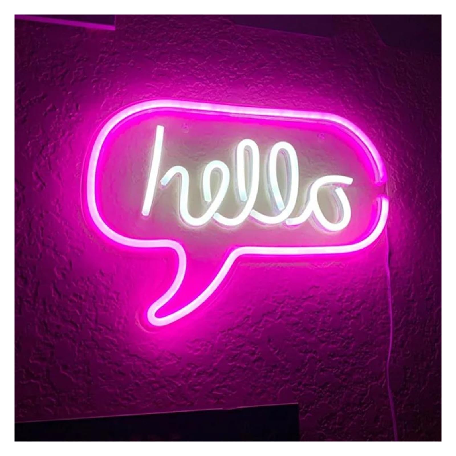 luoliang Illuminazione al neon Ciao per insegna al per neon a con luce alimentata tramite decorazione da parete per negozi soggiorno ufficio bar ristorante