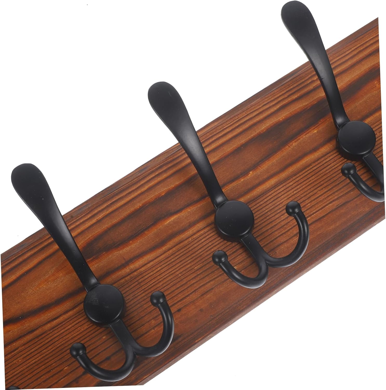 Wooden Wall Mount Coat Rack Heavy Duty Key Holder and Hook for Towels Bags Hats Vintage Style Hanger for Bathroom Kitchen Hallway Garage Space Saving Design
