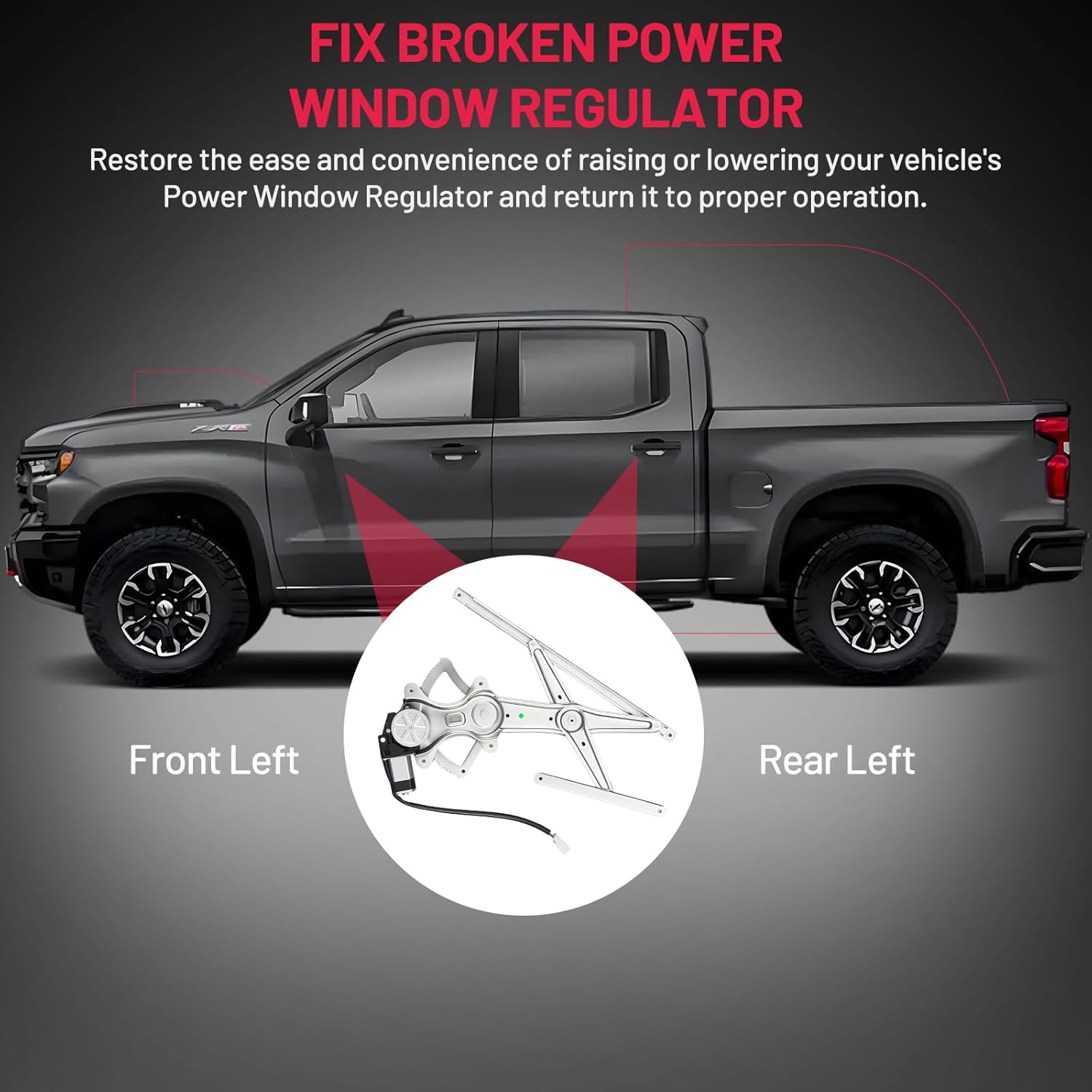 BDFHYK 741-610 Power Window Regulator with Motor Front Left Compatible with Toyota Tacoma 2005-2018