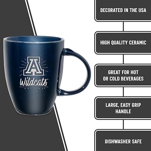 Vista 167 de Rico Industries NCAA - Taza de cerámica con grabado láser, 18 onzas, café y té