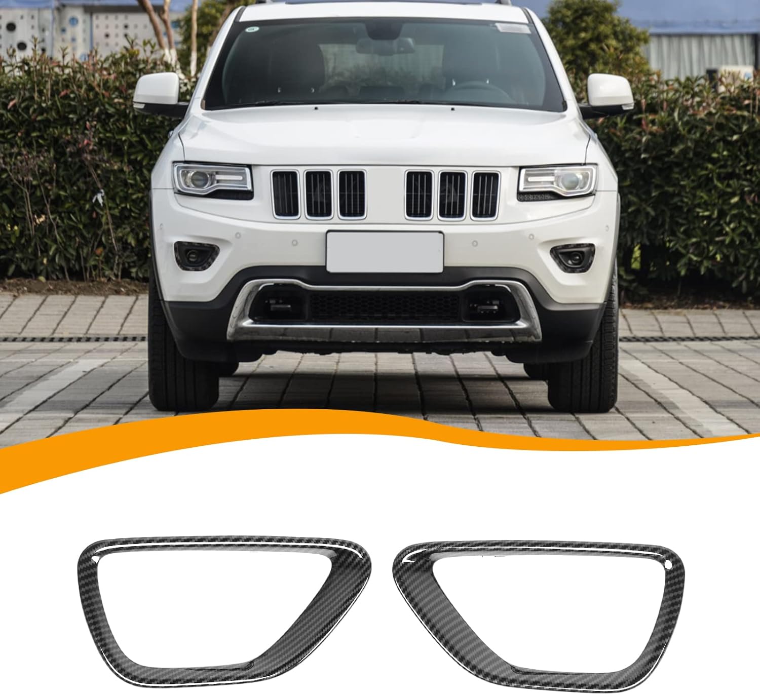 Hoolcar Front Fog Lights Cover Fog Lamp Frame Trim Replacement for 2018-2021 Jeep Grand Cherokee, Black