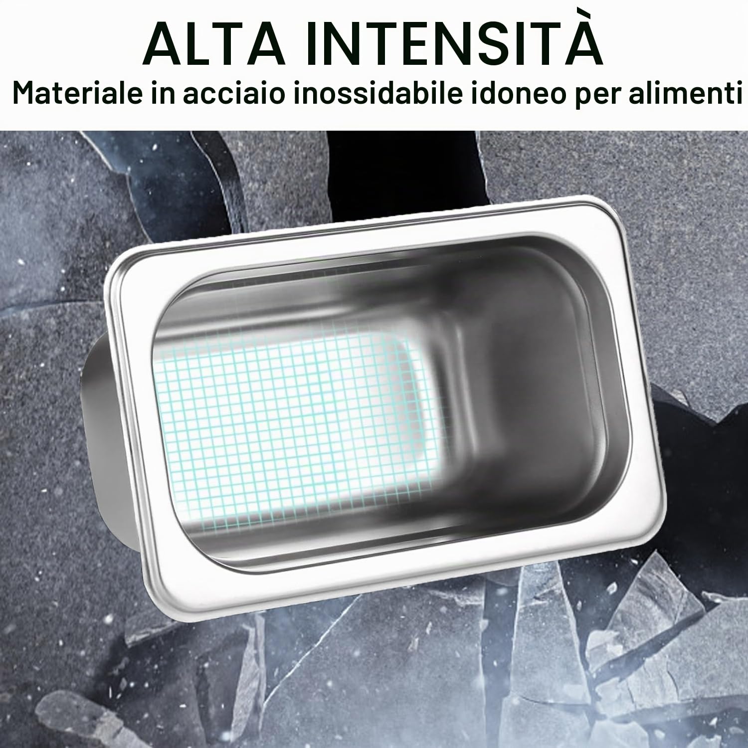 3 padelle Gastronorm in acciaio inox 1/9 con coperchio, contenitori per alimenti in acciaio inox, profondità 100 mm, 175 mm x 110 mm x 100 mm