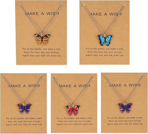 Shining Diva Fashion 5 Pcs Latest Stylish Butterfly Jewellery Necklace Set for Women Pendant Necklace Gifts for Girls (rrs...