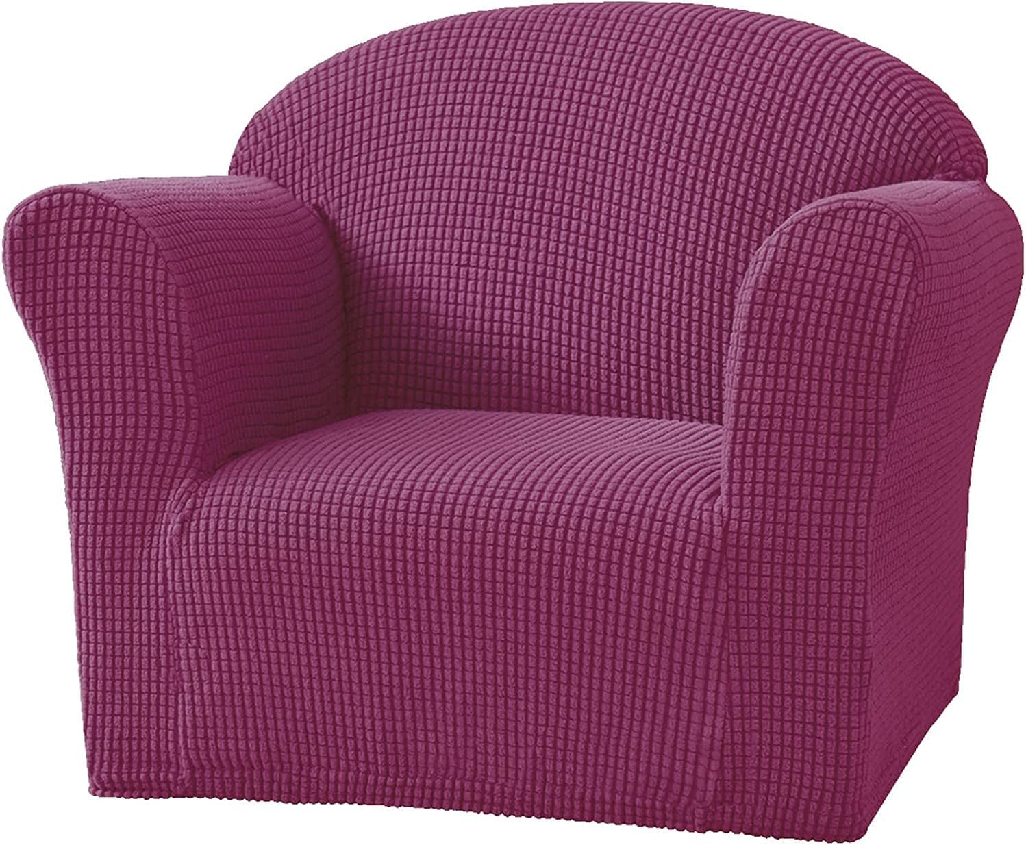 Kids Sofa Cover High Stretch Children's Chair Cover Mini Size Sofa Slipcovers, 1 Seat Armchair Couch Cover for Children/Toddlers/Baby (Color : Purple)