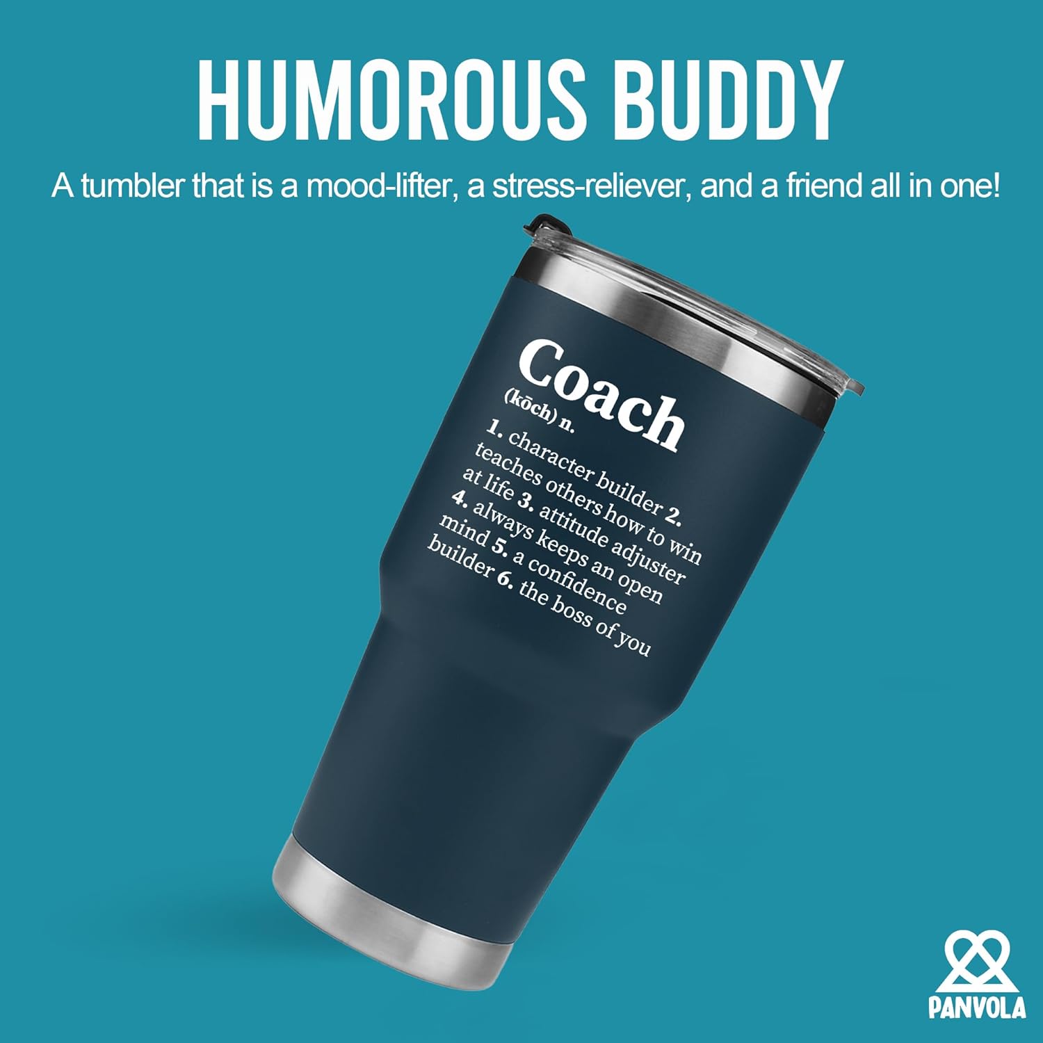 Coach Noun Definition Vacuum Insulated Tumbler Blue Coach Gifts Sports Team Manager Office Boss Appreciation Inspirational Stainless Steel With Removable Lid Drinkware (30 oz) - Image 2
