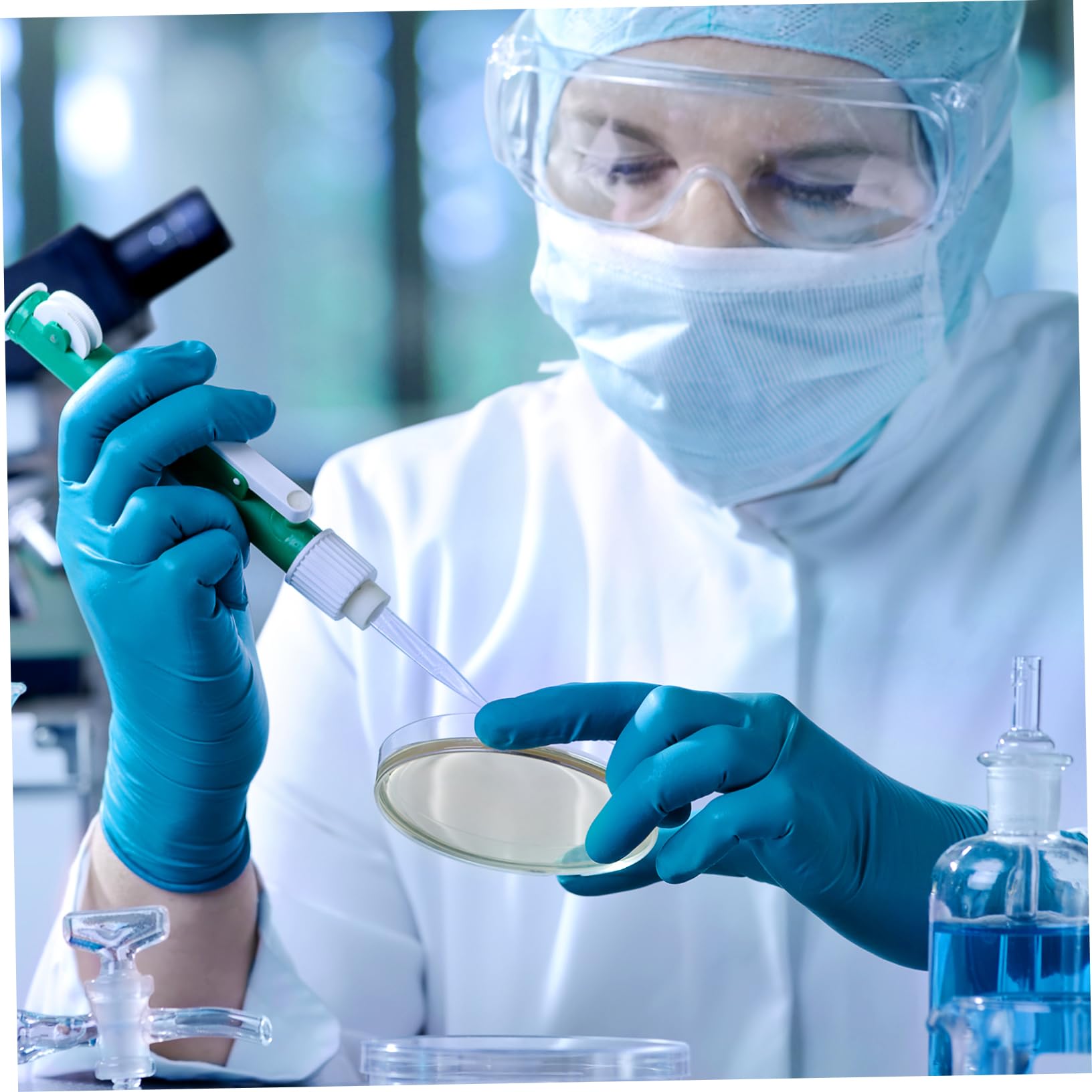 SOLUSTRE Piastre Petri Con Agar Preconfezionate 7X7X0.8 Pollici Kit 20 Pezzi Strumenti Scientifici Per Coltura in Laboratorio Piatti Nutrienti Per Esperimenti Stem Scuola