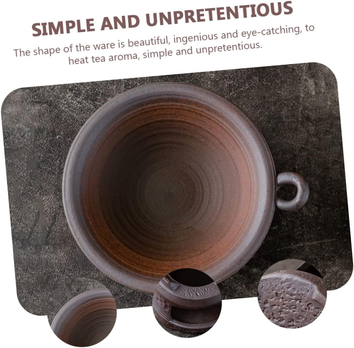 ULTECHNOVO Ceramic Tea Warmer with Teapot Holder and Candle Base Brown Pottery Tray for Keeping Tea Warm Elegant Rustic Design with Craftsmanship