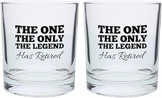 Retirement The One Only Legend Has Retired Lowball Glasses 2-Pack Round Lowball Tumbler Set Black