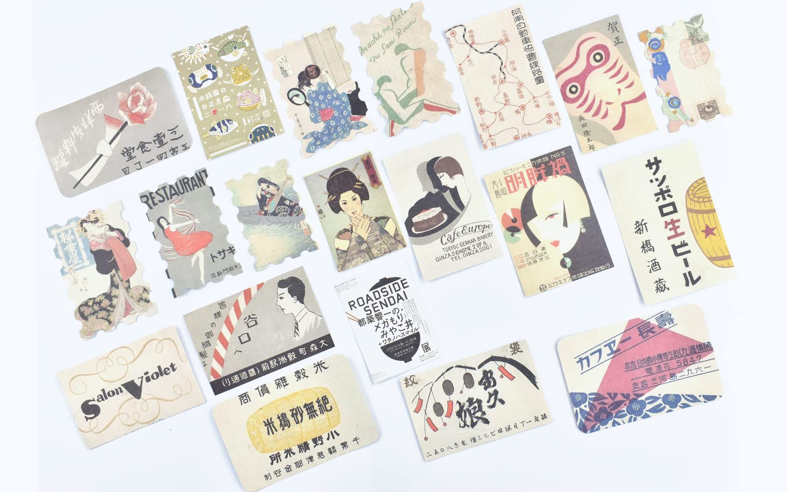 Amazon.com: Retro Paper Stickers Set 60 Pieces Japanese Style