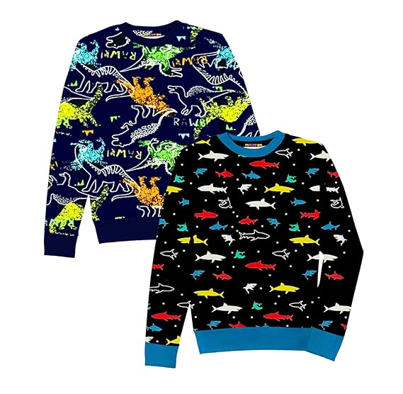 Boys and Girls Winterwear Sweatshirts - (KUC-SWT-119; Navy & Black) - Pack of of 2