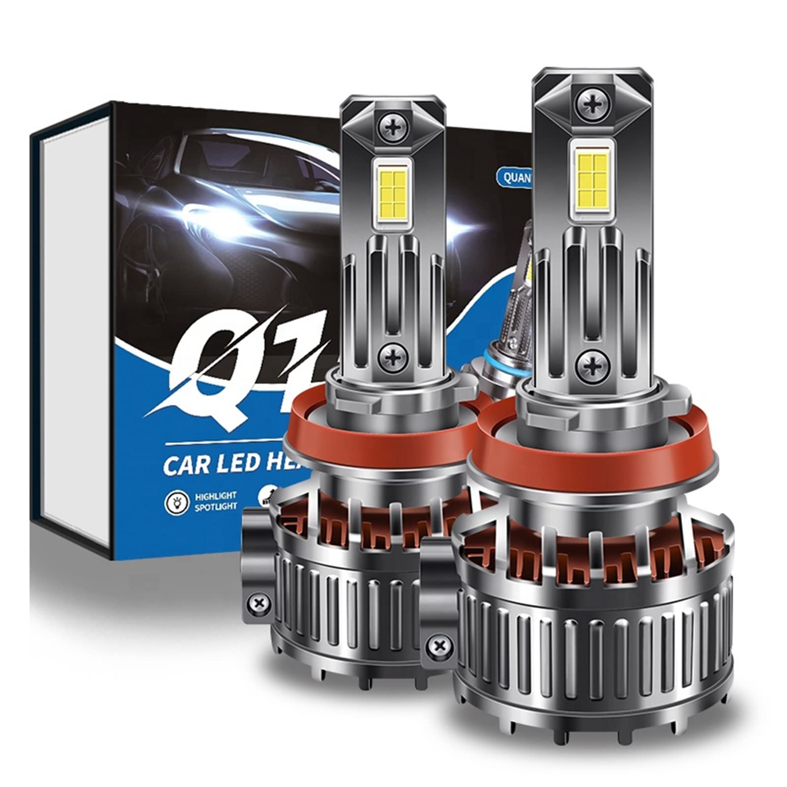 Bombillas LED, 150 W, 22000 Lúmenes, 600% Superbrillantes, Luz Blanca Fría, Haz Alto/Bajo, Con Ventilador Turbo De 20000 RPM, Plug And Play, Paquete De 2,H1