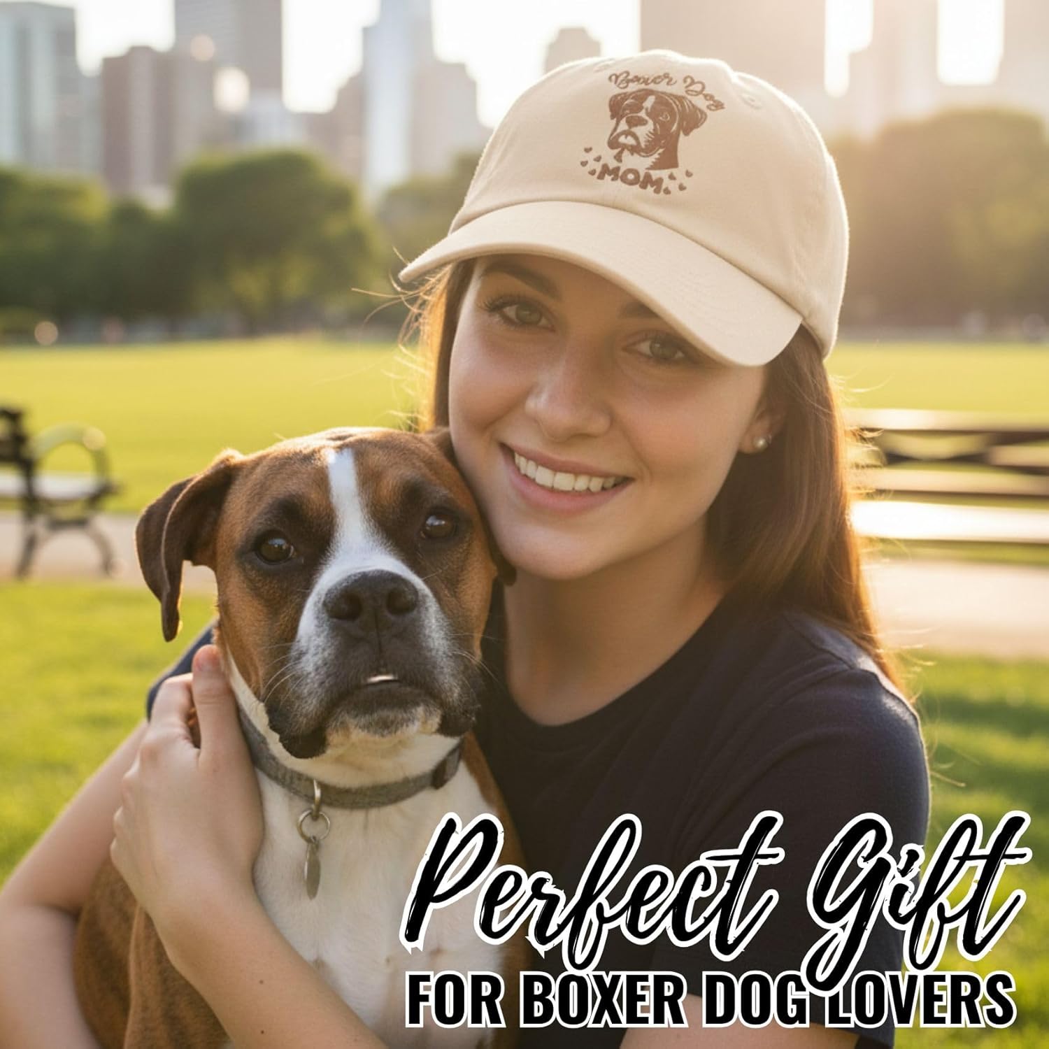 InnoBeta Boxer Dog Gifts for Women, Boxer Hat, Funny Adjustable Embroidered Dog Lover Baseball Cap for Women - Image 2