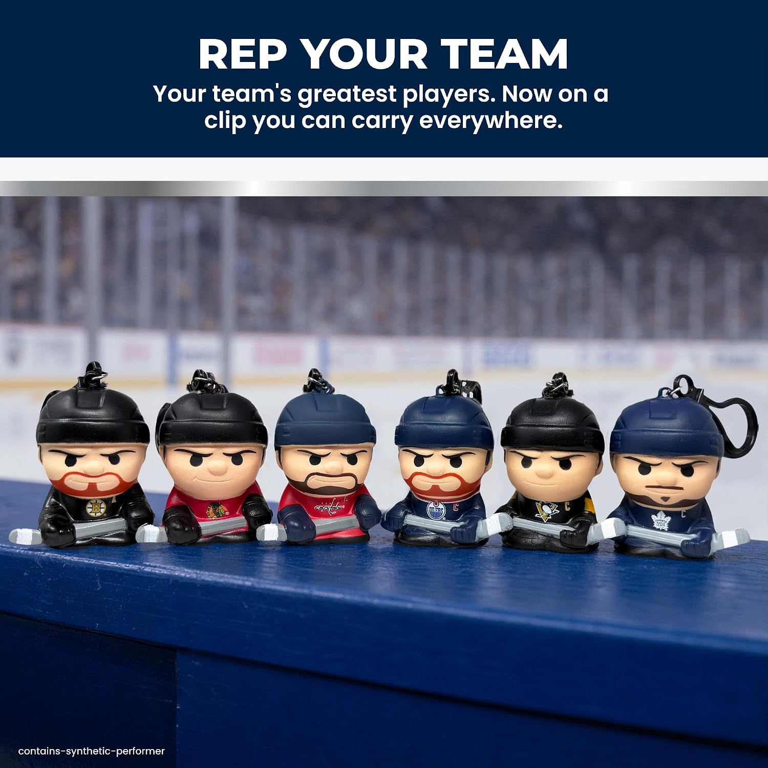 SqueezyMates NHL Hockey Gift Set, 6 Slow Rise Squishy Toys image 2