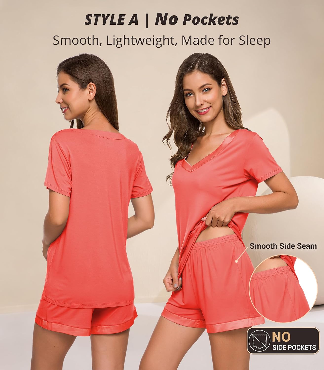 WiWi Bamboo Viscose Womens Pajamas Cooling Sleepwear for Hot Flashes S-4X image 3