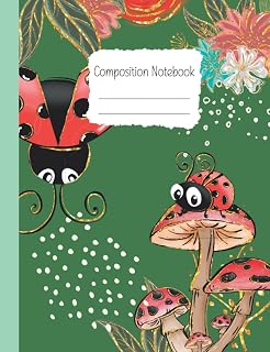 Composition Notebook: Wide Ruled Paper Notebook | Pretty Ladybug Notebook for Kids Teens Students Adults for School College Home