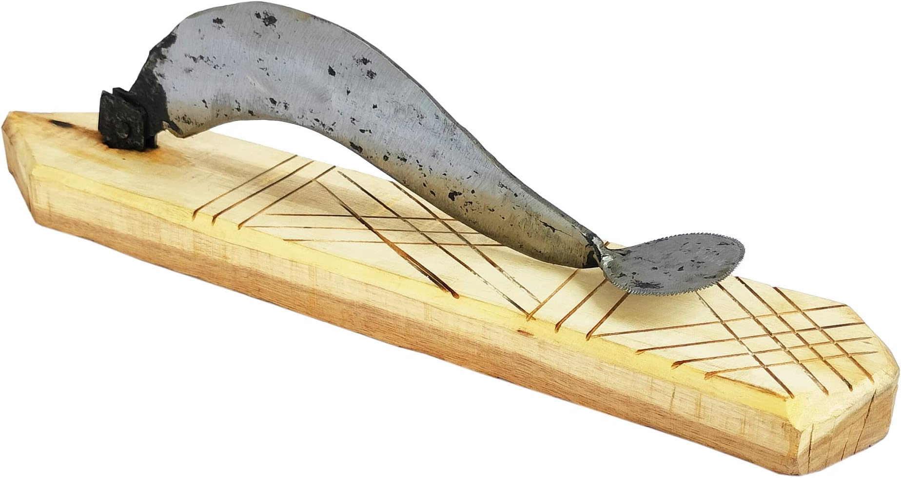 Iron Blade Vegetable Fruit Cutter Vili Aruvamanai Kathipeeta Bengali Boti Wooden Board Perfect for Your Kitchen (Folding, 36 cm)