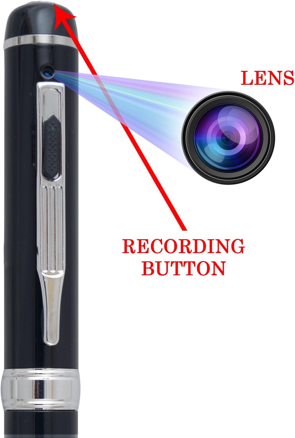 M MHB SERIES 4 Wireless Portable 1080p High Definition Audio Video Recording Pen with No Light Flashes and 16gb Inbuilt Memory (Black)