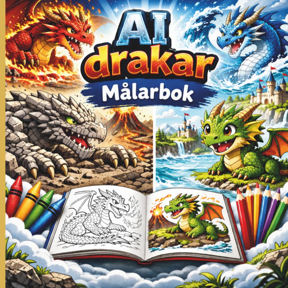 AI Drakar: Målarbok