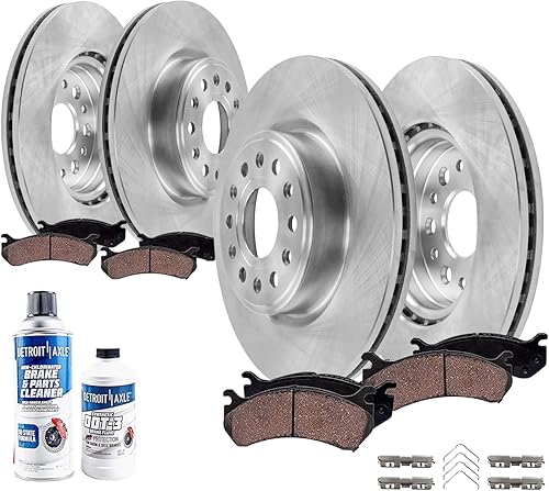 Miniatura 18 de Detroit Axle - Kit de frenos para Silverado Sierra Suburban Yukon XL 1500 Tahoe Avalanche Escalade ESV EXT Rotores de freno de cerámica Reemplazo de
