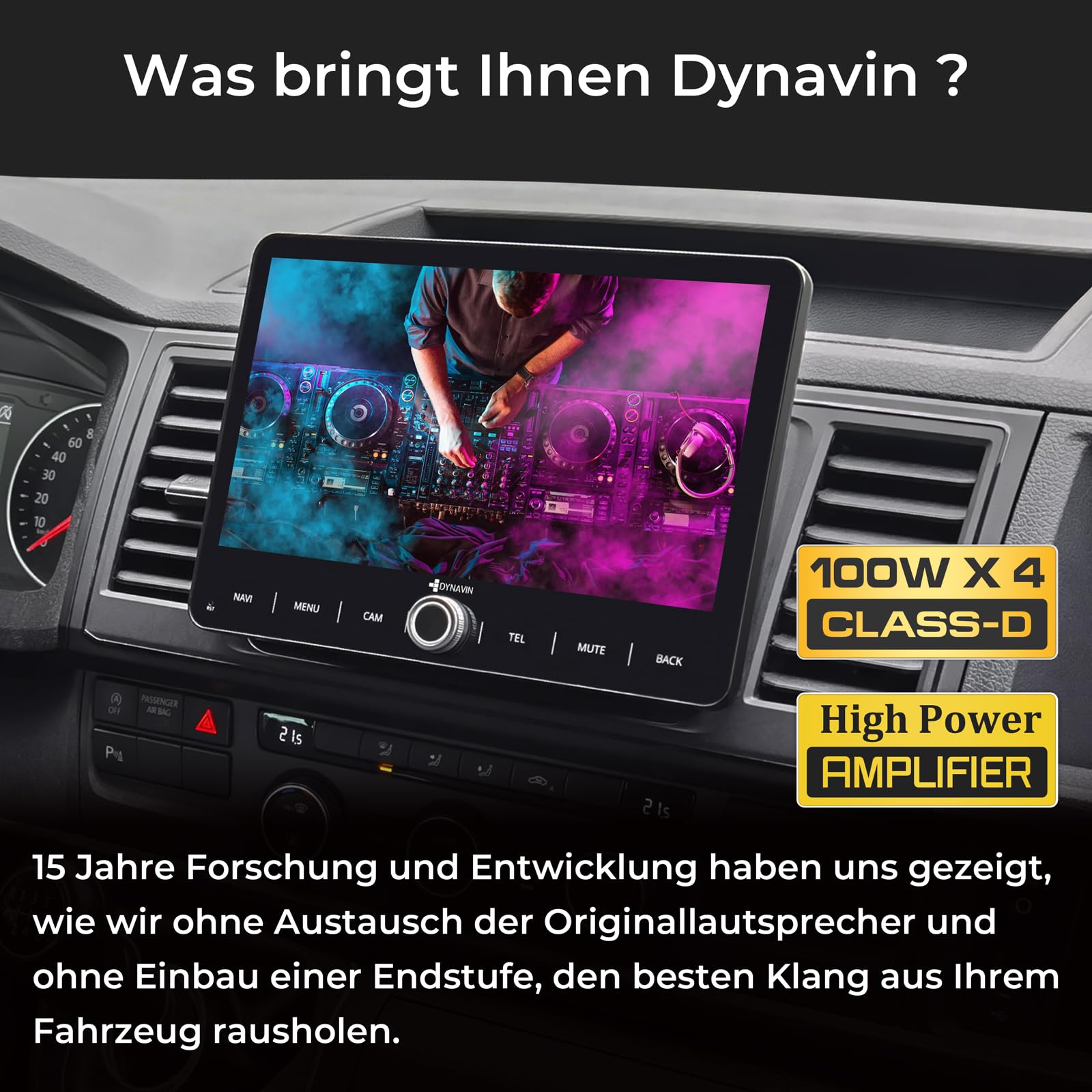 DYNAVIN Android Autoradio Navi für VW T5 T6 Caddy Tiguan Sharan Skoda, 10,1 Zoll Radio mit Wireless Carplay und Android Auto | Head-up Display | Inkl. DAB+: D9-V10W PR F