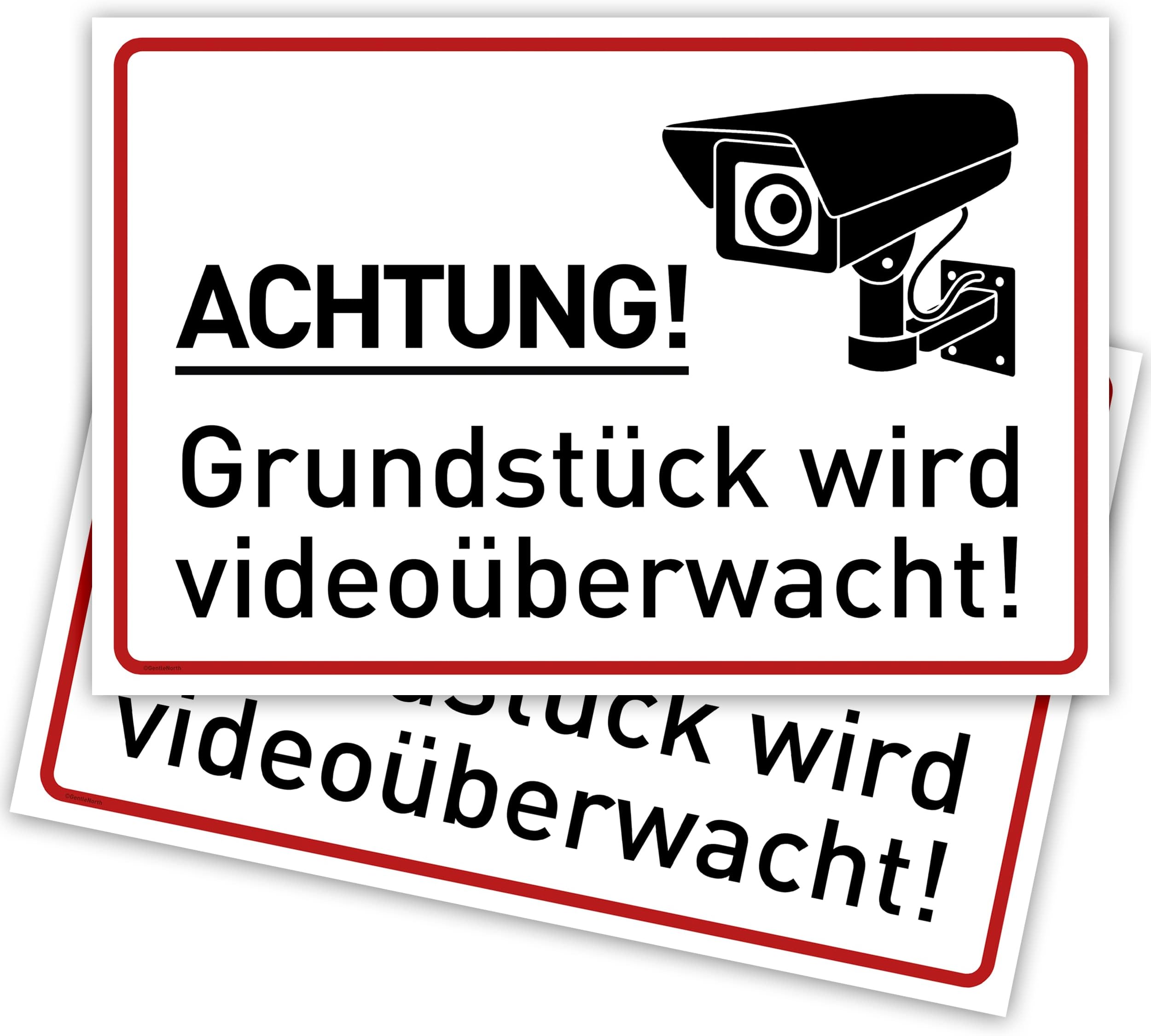 Cartello Video Sorveglianza 30x20 Cm - Secondo DIN 33450 Per Esterno/Interno, Con Note GDPR, Plastica Resistente UV - 4