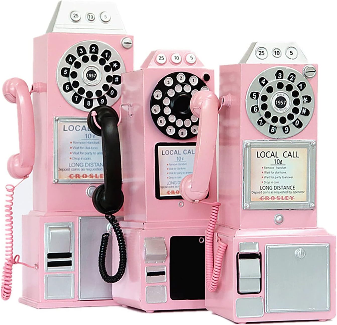 Meiiron Decorative Telephones, American Retro Telephone Model Wall Hanging Decoration Pink Milk Tea Shop Bar Restaurant Wall Pendant Crafts (Color : B)